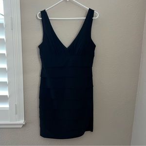 Dressbarn Collecton Black Simple Elegant Tiered Dress Size 12